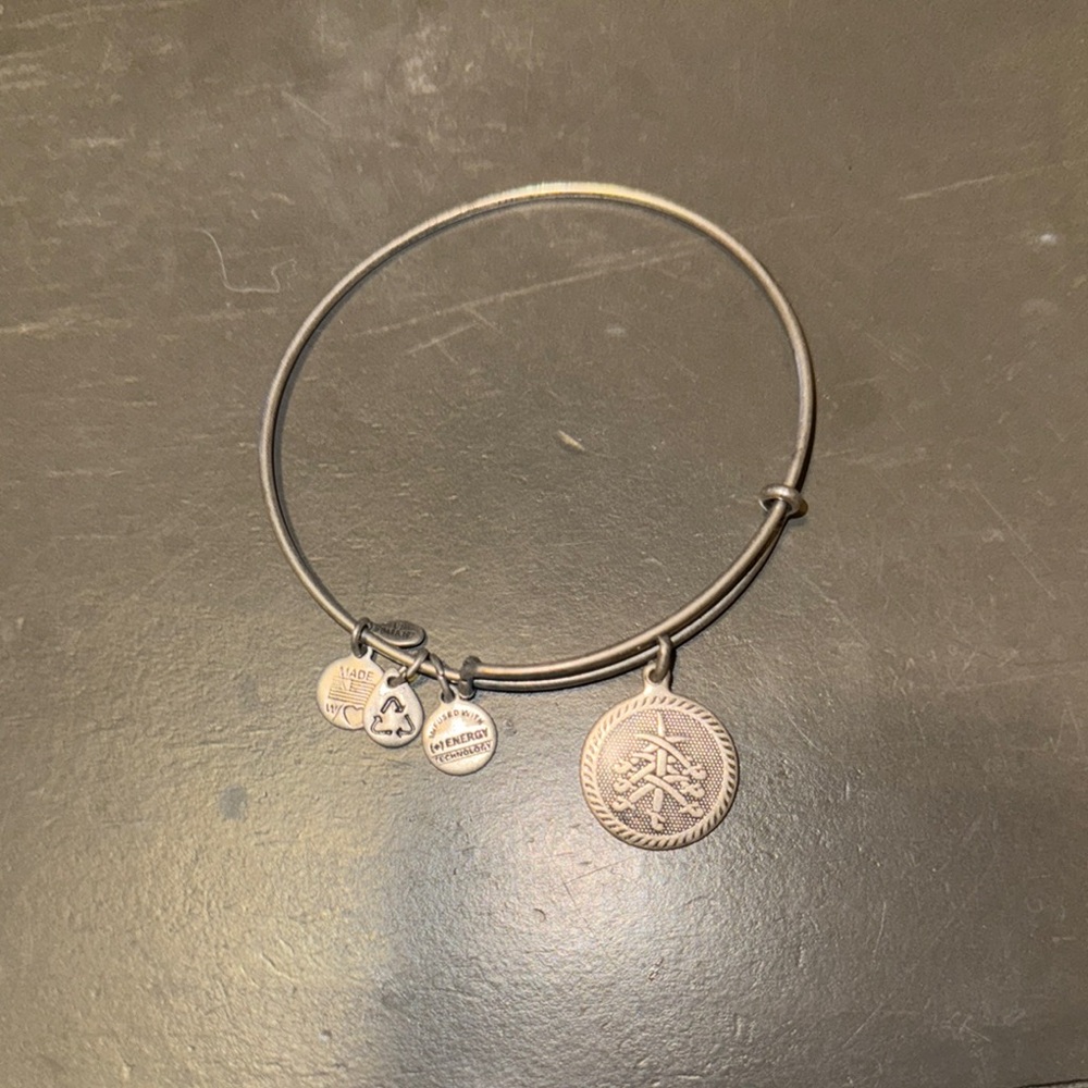 Seven Swords Silver Charm Bangle Bracelet